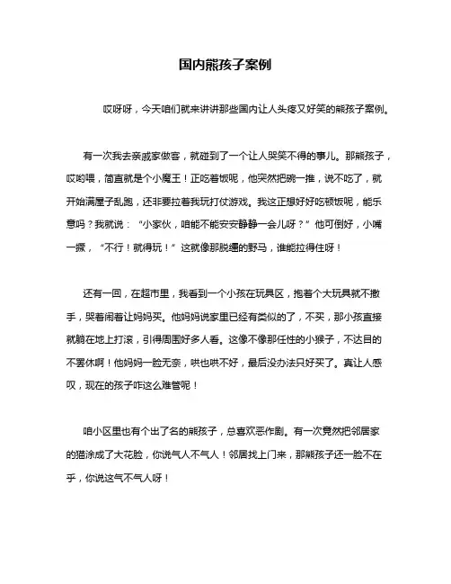 国内熊孩孑案例