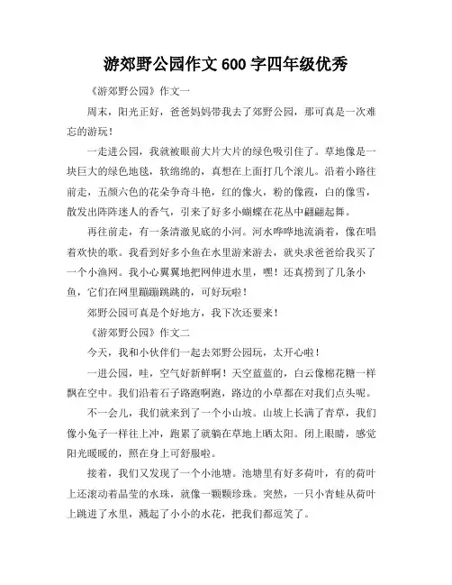 游郊野公园作文600字四年级优秀