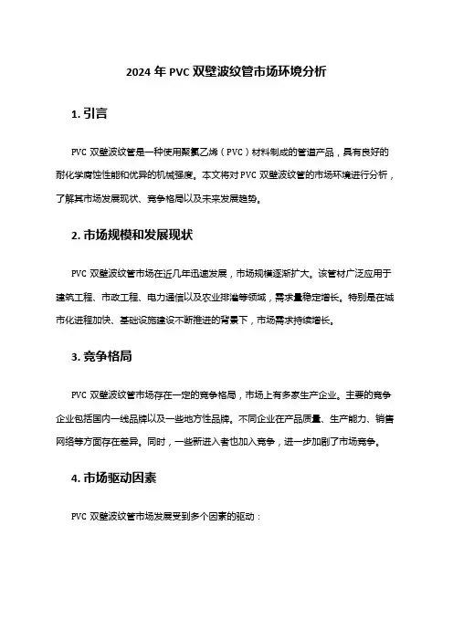 2024年PVC双壁波纹管市场环境分析