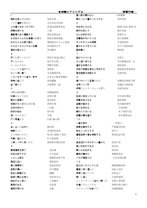 《日语本听力》第一册第一至第三十二课连语