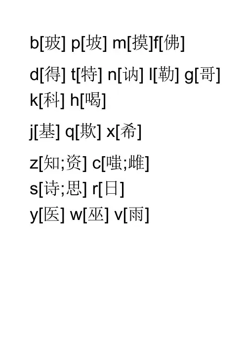 汉语拼音音节表