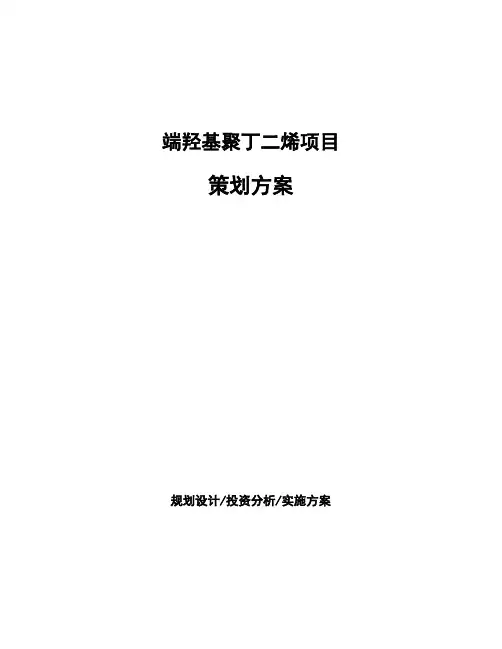 端羟基聚丁二烯项目策划方案