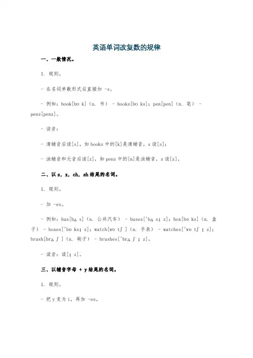 英语单词改复数的规律