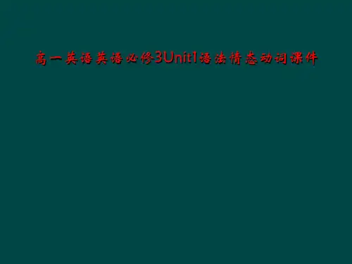 高一英语英语必修3Unit1语法情态动词课件