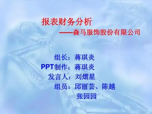 财务管理113班第4组-森马财务分析