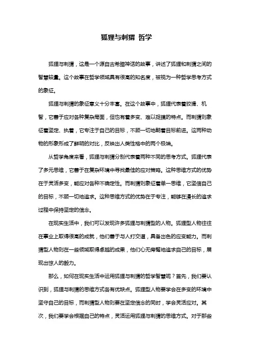 狐狸与刺猬 哲学
