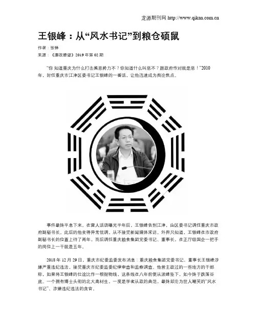 王银峰：从“风水书记”到粮仓硕鼠