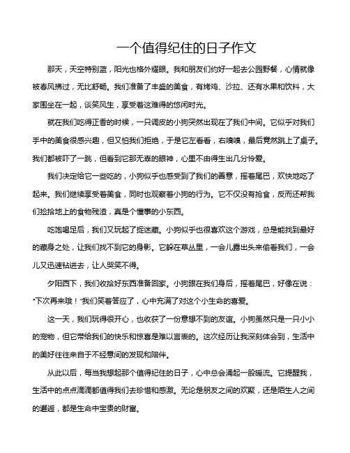 一个值得纪住的日子作文