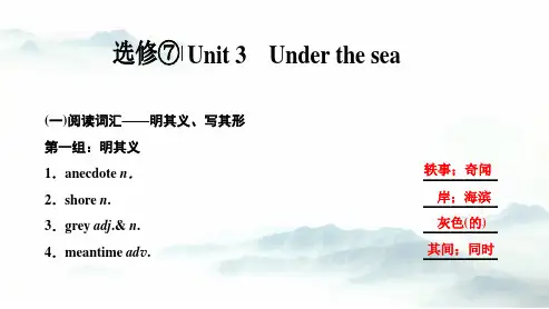 超实用高考英语语法专题复习：Unit3 Under the sea 人教版选修7
