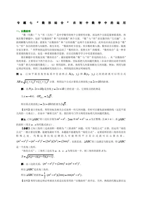 专题七 “数形结合”在初中数学中的运用