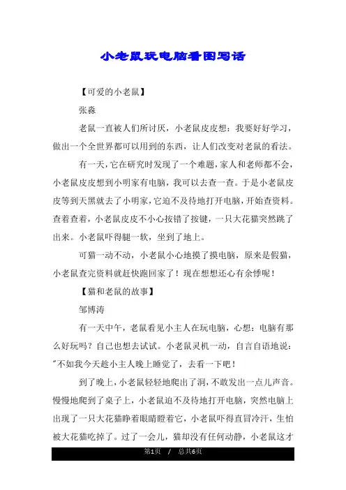 小老鼠玩电脑看图写话.doc