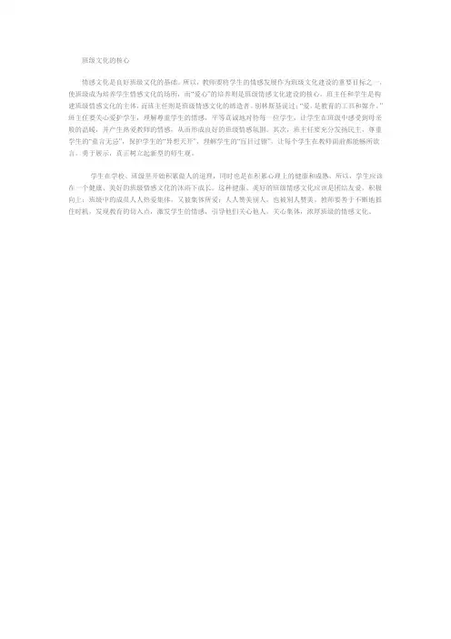 班级文化的核心