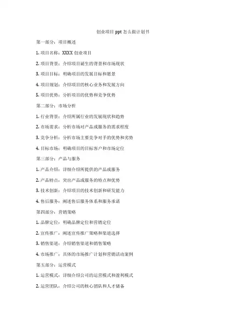 创业项目ppt怎么做计划书