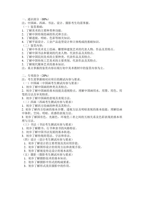 中小学美术教师招聘考题及考试资料