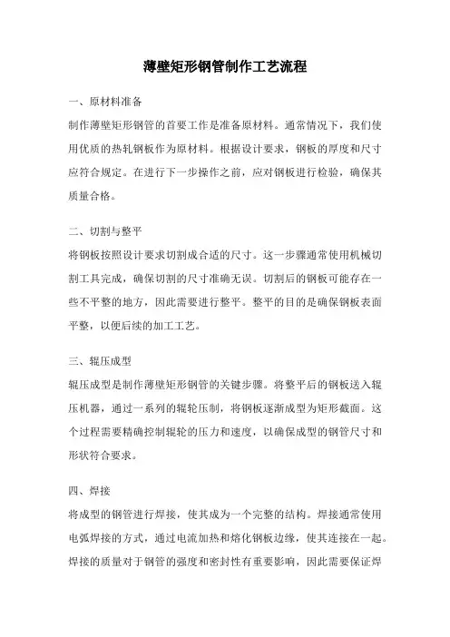 薄壁矩形钢管制作工艺流程