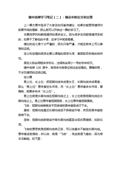 缠中说禅学习笔记（二）：缠论中的定义和定理