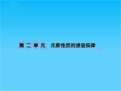 高考化学一轮复习课件第2单元 元素性质的递变规律 知识研习(苏教版选修3)