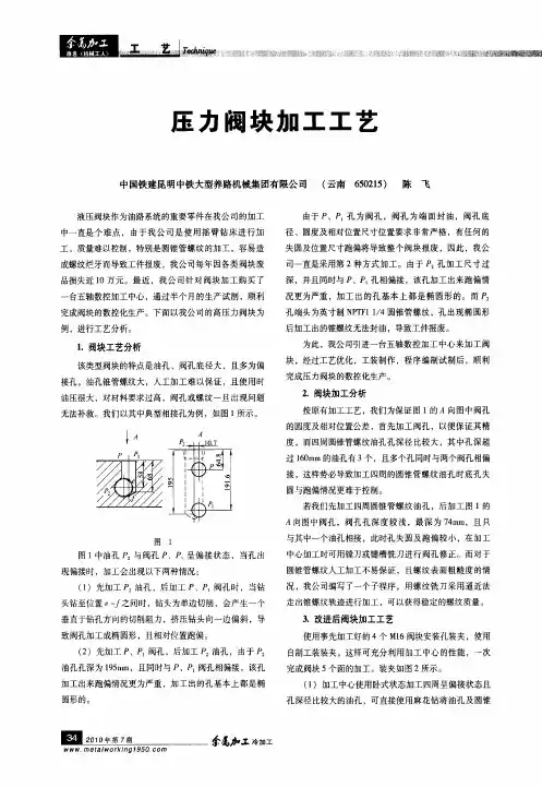 压力阀块加工工艺
