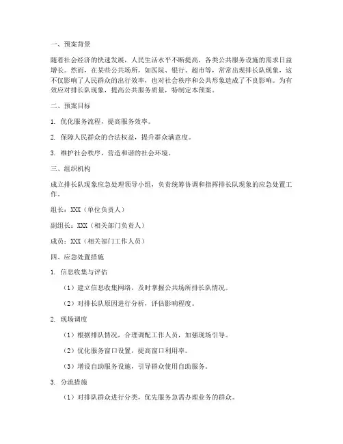 排长队现象工作预案