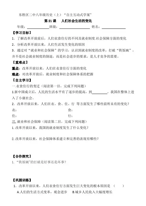第21课 人们生活方式的变化