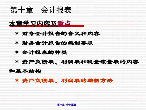 基础会计学之会计报表概述