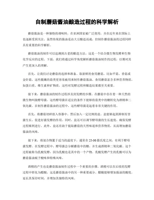 自制蘑菇酱油酿造过程的科学解析