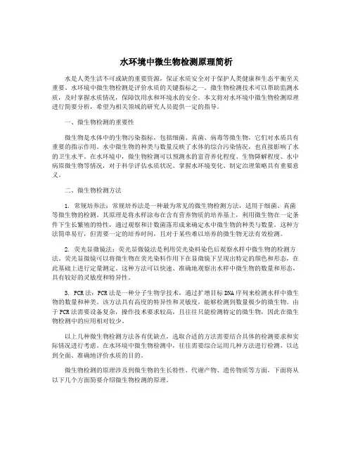 水环境中微生物检测原理简析