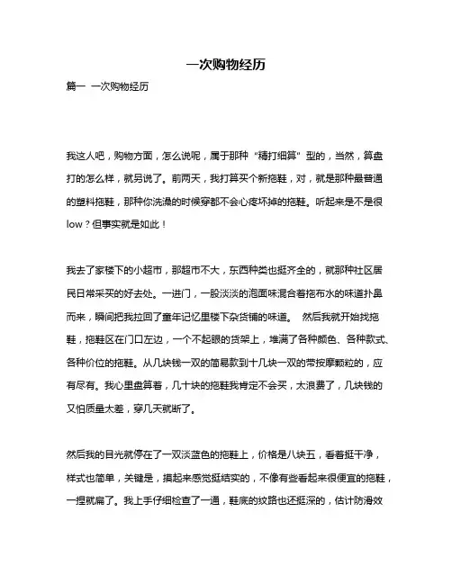 作文《一次购物经历》