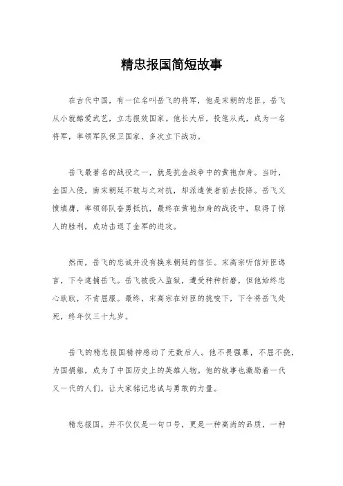 精忠报国简短故事