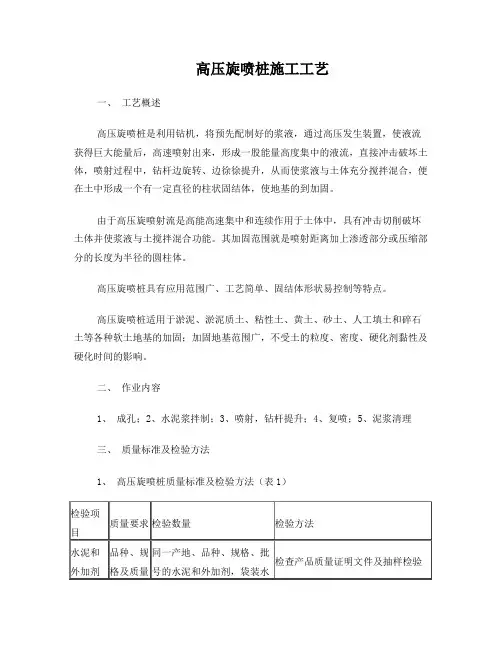 高压旋喷桩施工工艺