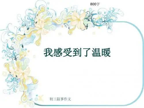初三叙事作文《我感受到了温暖》800字(共12页PPT)