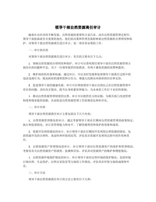 领导干部自然资源离任审计