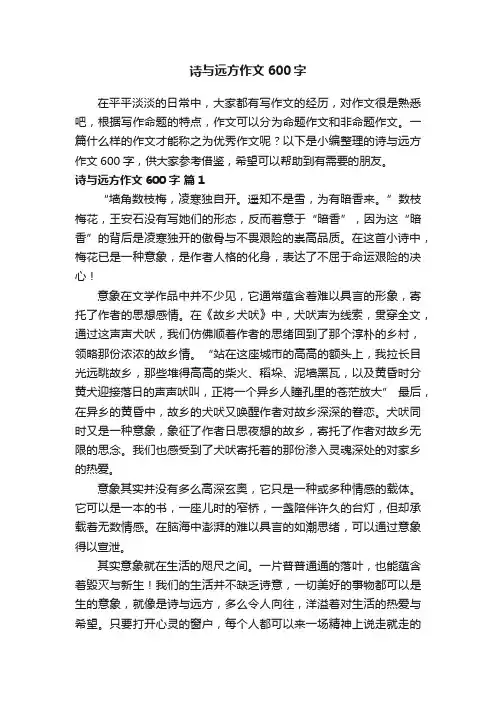 诗与远方作文600字（精选31篇）