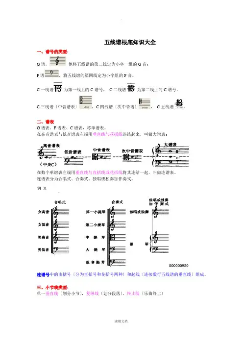 五线谱基础知识大全