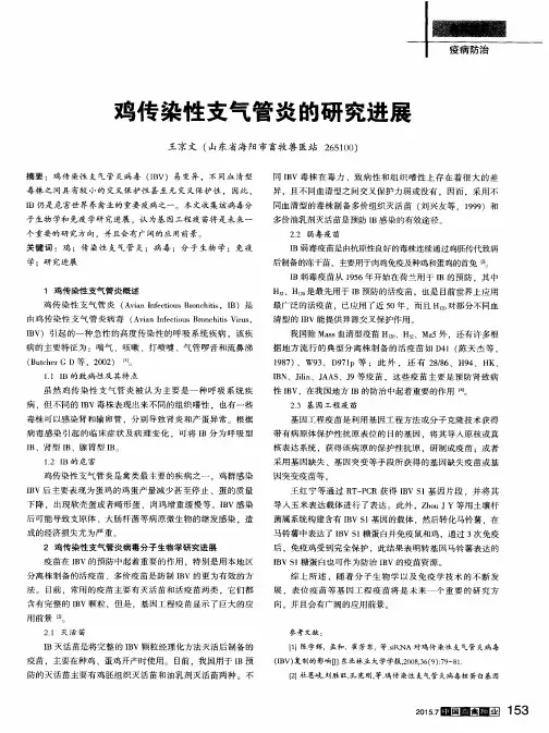 鸡传染性支气管炎的研究进展