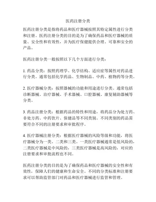 医药注册分类