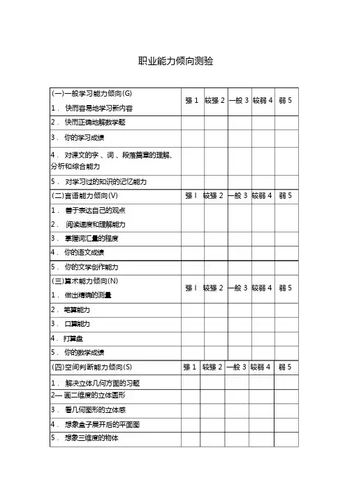 职业能力倾向测验