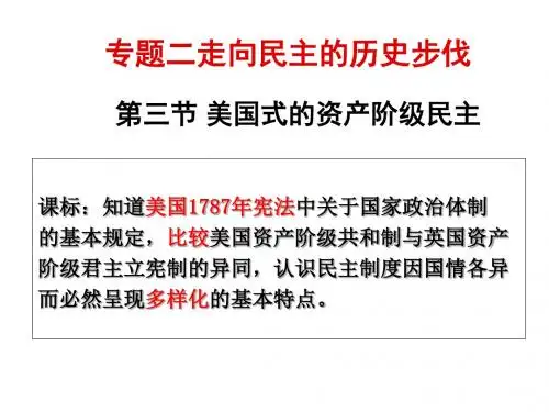 美国式的资产阶级民主 PPT课件 人民版