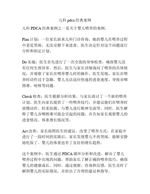 儿科pdca经典案例
