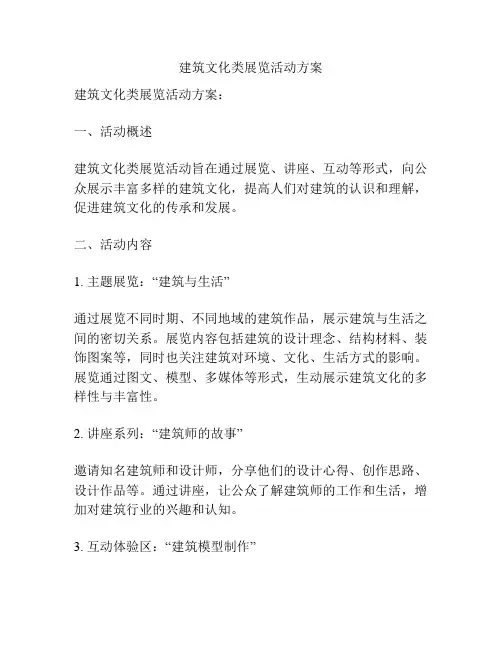 建筑文化类展览活动方案