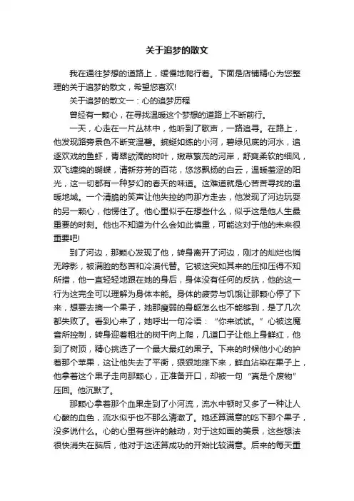 关于追梦的散文