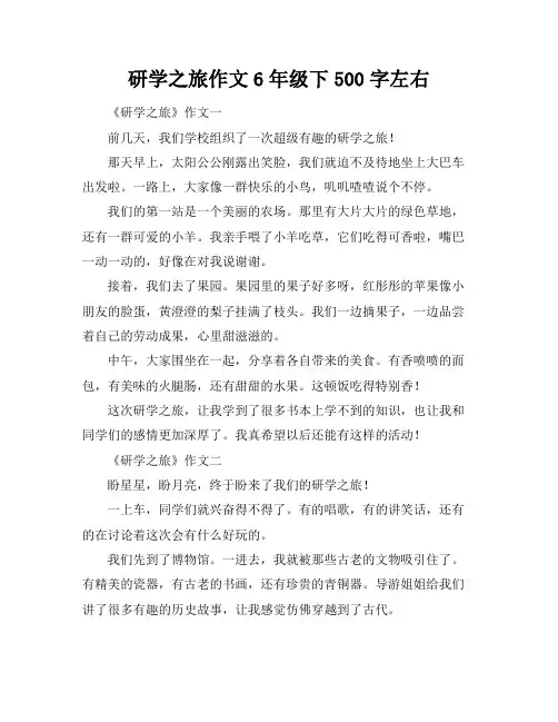 研学之旅作文6年级下500字左右
