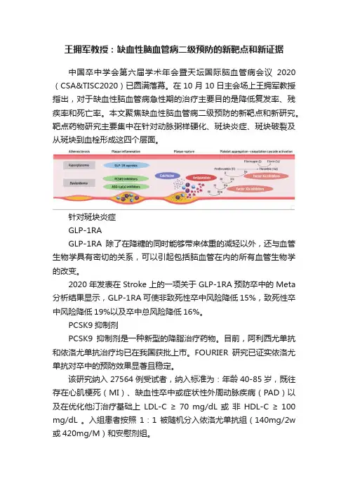 王拥军教授：缺血性脑血管病二级预防的新靶点和新证据