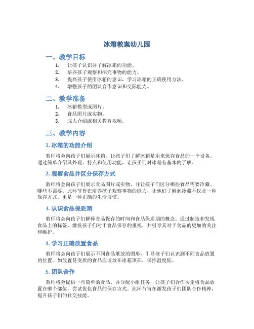 冰箱教案幼儿园