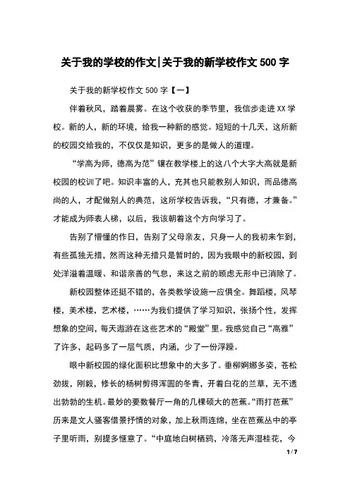 关于我的学校的作文-关于我的新学校作文500字