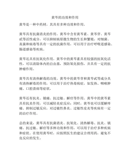 黄芩的功效和作用