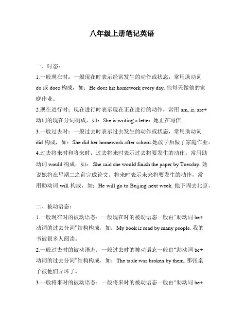 八年级上册笔记英语