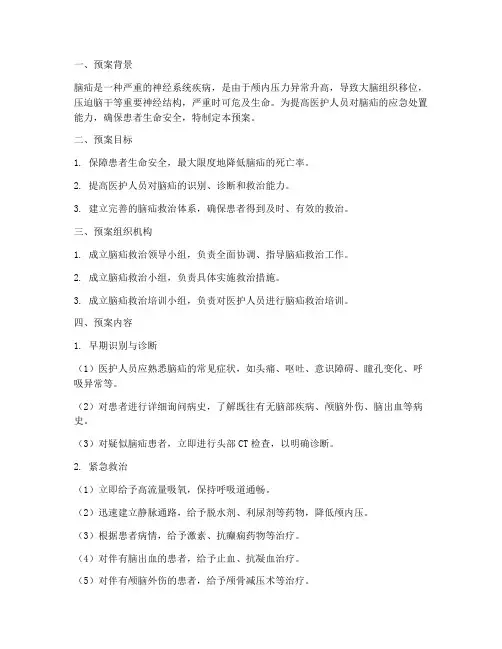 脑疝的应急预案