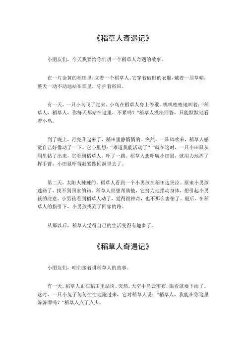 稻草人奇遇记故事内容