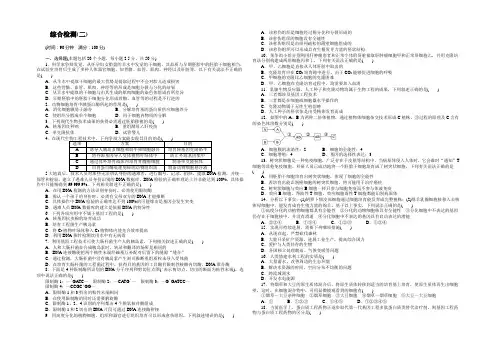 2021-2022高二生物浙科版选修3综合检测(二) Word版含解析